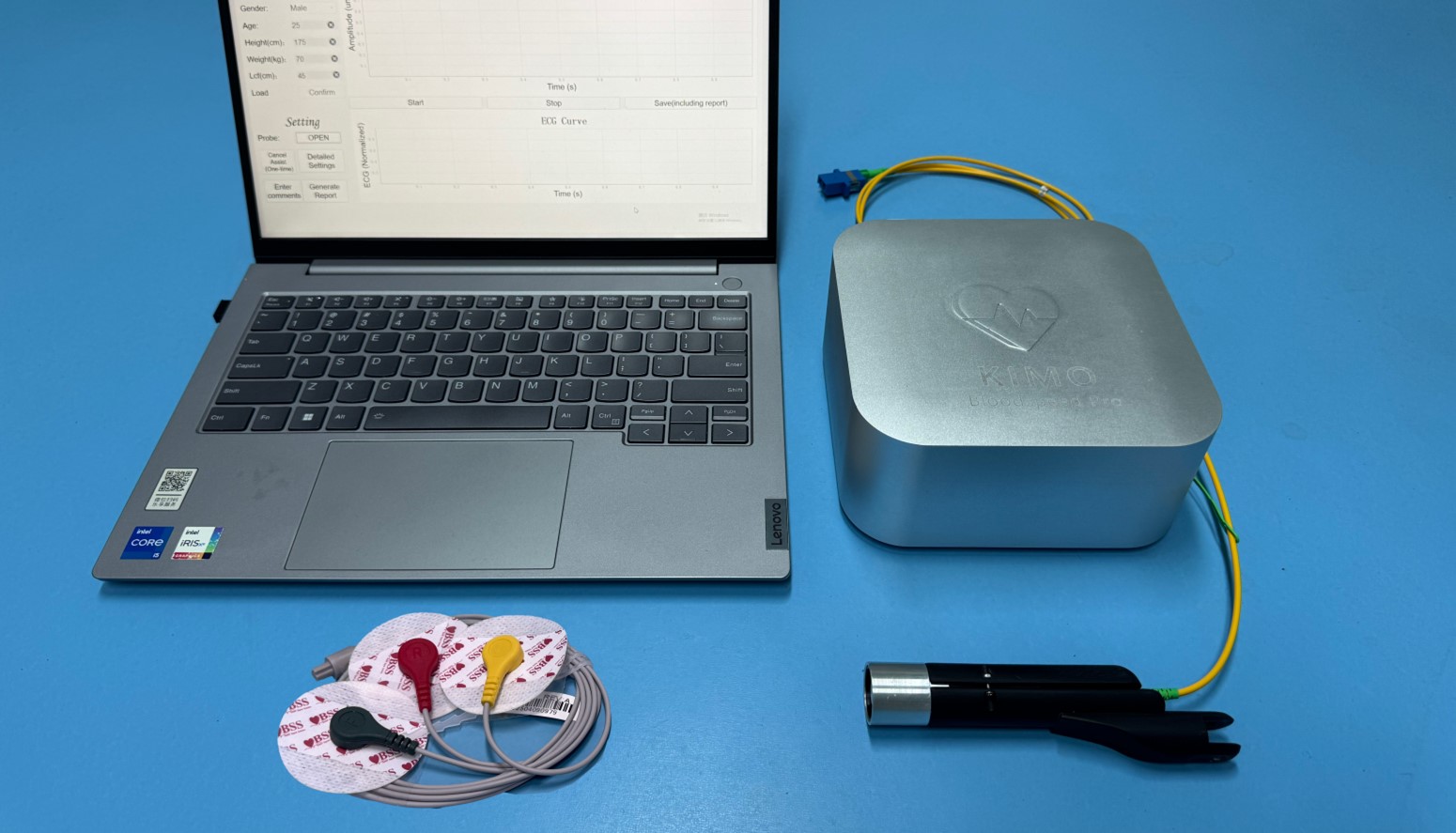 硅光PWV检测设备与笔记本展示图